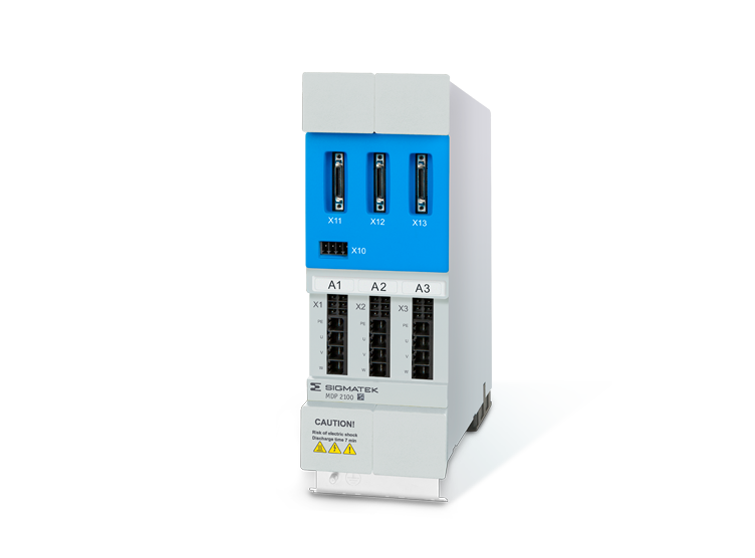 MDP 2100-DDD-03 - Power/Drive Module with modules X10, X11, X12, X13, and I/O connections.