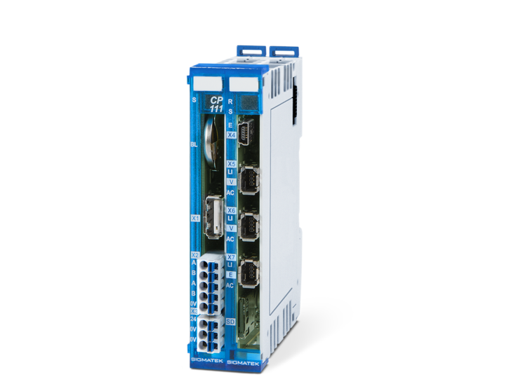 CP 111-2 - CPU Module con interfacce di rete, porte USB e slot di espansione per moduli I/O.