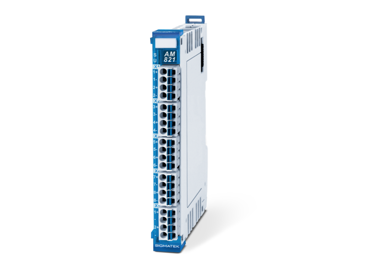 AM 821 - Analog Mix, moduli I/O analogici, compatibile con sistemi SIGMATEK, con 16 ingressi/uscite analogiche.